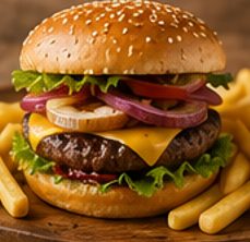 Beef Burger & Fries